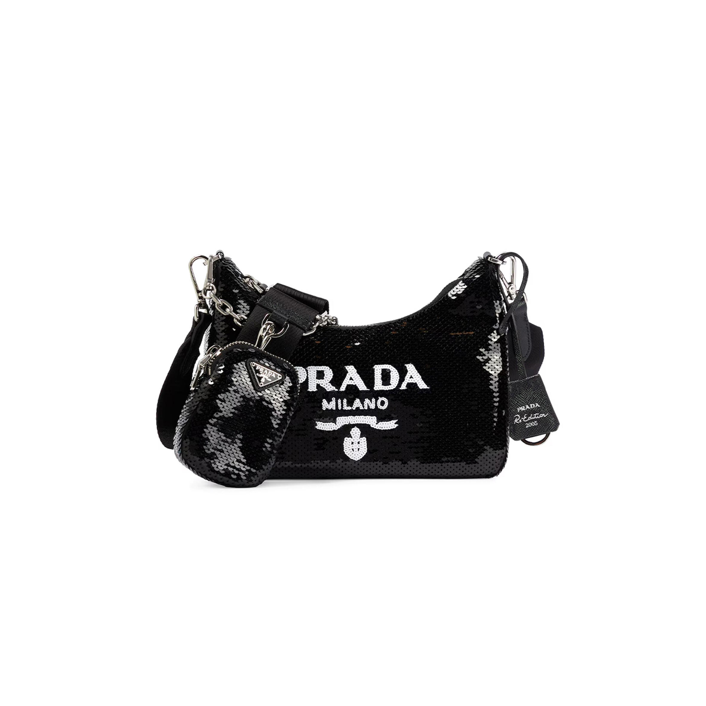 PRADA RE-EDITION 2005 MINI SHOULDER BAG IN BLACK 1BH204 (22*12*6cm)